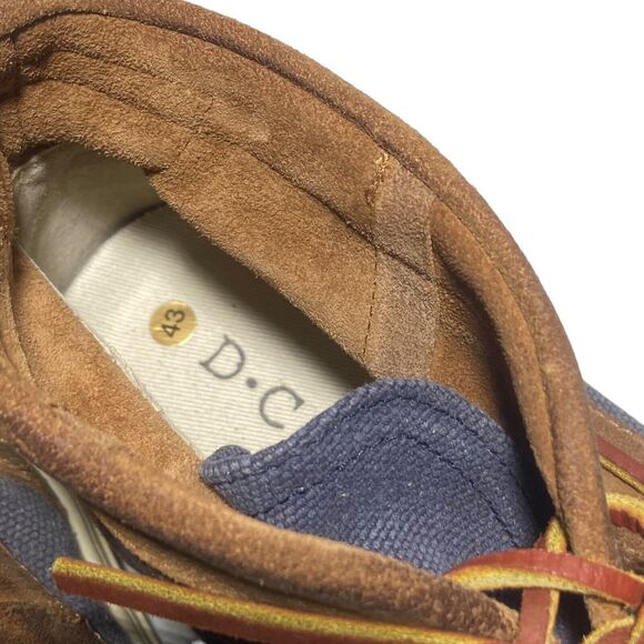 Dcaged High Top Lace Up Chukka Sneakers Men Shoes Sz 10 Blue Brown Canvas Suede - Picture 10 of 11